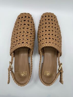 Jones New York Woven Tan Slingback Mules